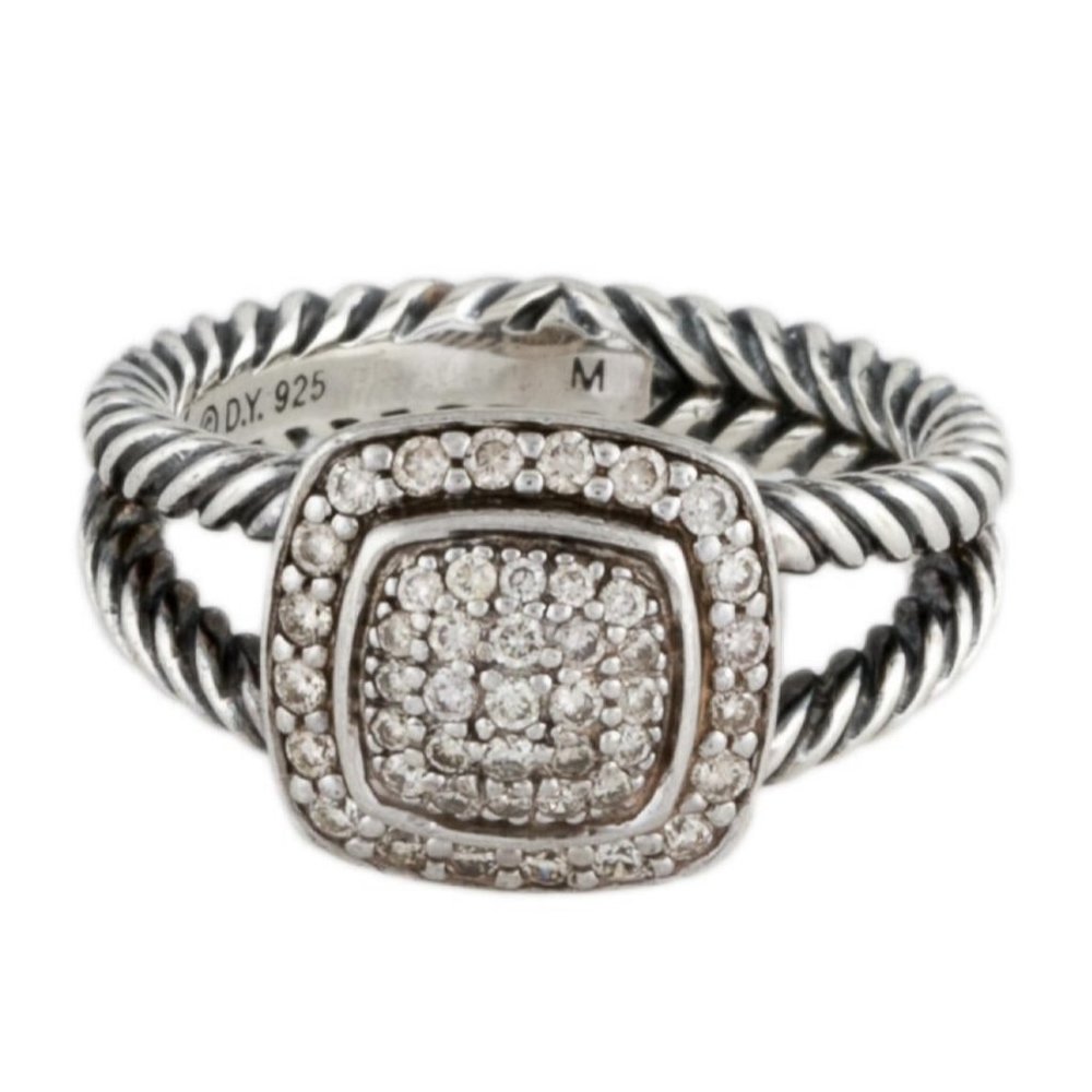 DAVID YURMAN STERLING SILVER 925 & DIAMOND ALBION PETITE RING